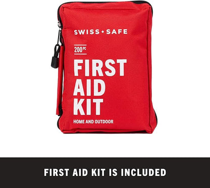 Swiss Safe 2-in-1 First Aid Kit for Car, Travel & Home, Businesses - Bonus Mini Kit for Medical Emergency Aid, Survival, Camping - FSA & HSA Eligible - 233 Piece, Car FAK