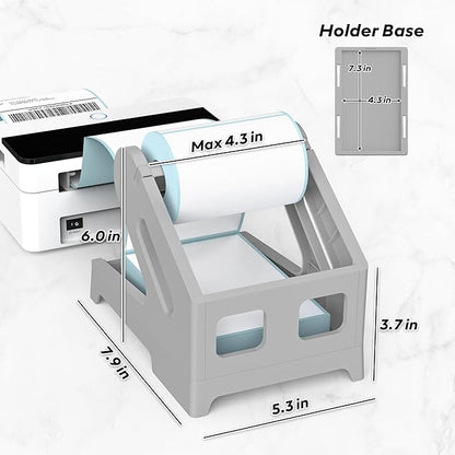 Label Holder for Rolls and Fanfold Labels Shipping Labels Stand Desktop Thermal Printer DIY Accessory Business Supplies for Home, Office(Grey)