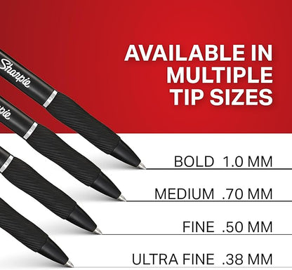 Sharpie S-Gel, Gel Pens, Drawing Pens, Gel Ink Pens For Journaling, Writing Pens, Coloring Pens, Fine Point Pens (0.5Mm), Black Ink Gel Pen, 12 Count