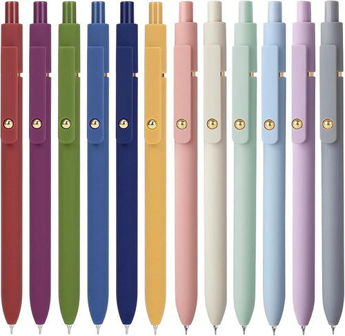 FIOVER 12Pcs Gel Pens, Fine Point Smooth Writing Black Gel Ink Pens for Journaling Note Taking, Cute Aesthetic Office School Supplies Gifts for Women(12PCS Black Ink)
