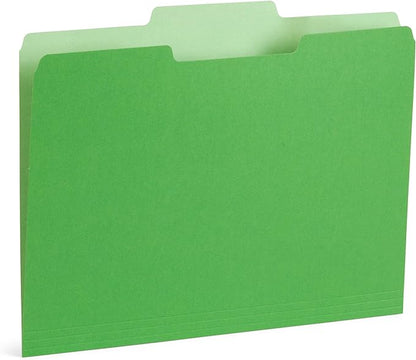 200 Blue Summit Supplies Colorful File Folders with Tabs, Multi Colored File Folders Letter Size, 1/3 Cut Tabs, Assorted Colors, Durable 11pt Paper, Bulk 200 Pack