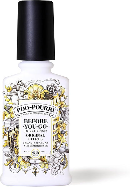 Poo-Pourri Before-You-Go Toilet Spray, Original Citrus, 4 Fl Oz - Lemon, Bergamot and Lemongrass