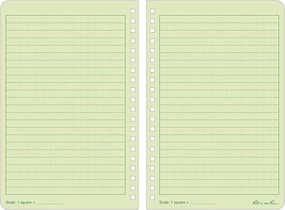 Rite in the Rain Weatherproof Side Spiral Kit: Tan CORDURA® Fabric Cover, 4.625" x 7" Green Notebook, and Weatherproof Pen (No. 973-KIT)