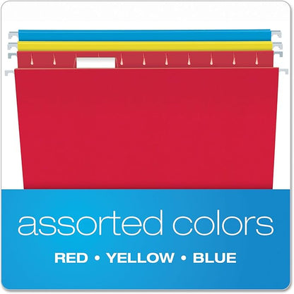 Pendaflex Recycled Hanging Folders, Letter Size, Assorted Colors, 1/5 Cut, 25/BX (81612)