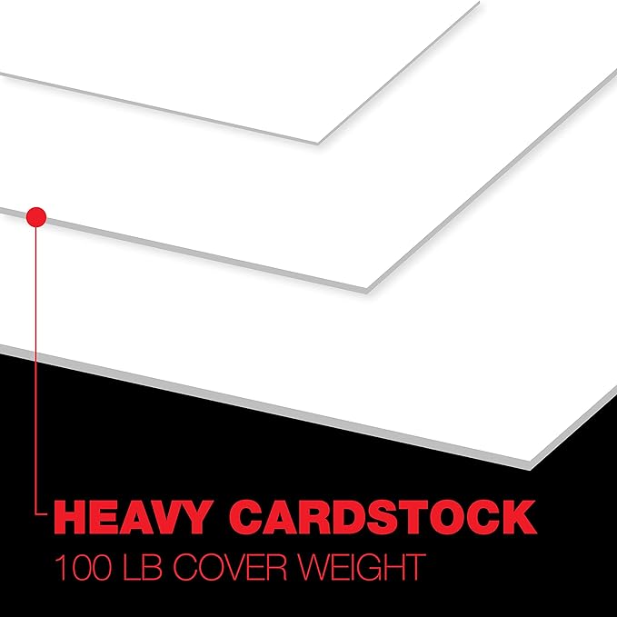 Accent Opaque White 8.5” x 11” Cardstock Paper, 100lb, 271gsm – 200 Sheets (1 Ream) – Premium Smooth Heavy Cardstock, Printer Paper for Invitations, Cards, Menus, Business Cards – 1188091R