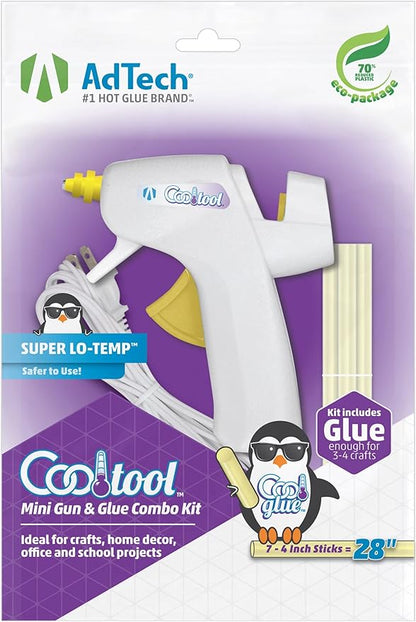 AdTech Ultra Low Temp Cool Glue Sticks, Mini 4-Inch – 15-Pack for Safe Crafting & DIY, Fast Bonding, Ideal for Delicate Materials, Fits Low Temp Mini Glue Guns, Made in USA