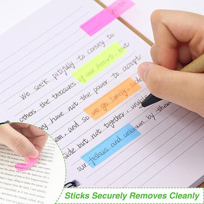 KICNIC Page Markers Colored Sticky Tabs 1600 Pcs, Translucent Arrow Flags for Page Marking, Fluorescent Index Tab Stickers for Notebooks, Small Sticky Notes Flags [8 Colors, 8 Sets]