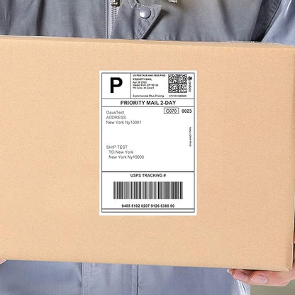 Half Sheet Shipping Labels Half Page Label Address Mailing Postage Labels, Laser & Inkjet Printer Compatible, 5126/8126 (100 Sheets, 200 Labels)