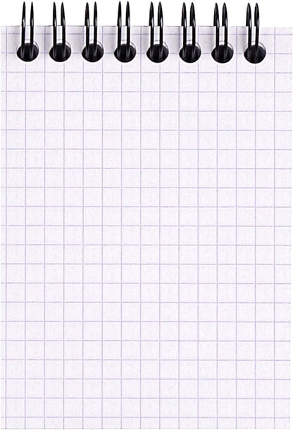 RHODIA 115009C - Spiral Notebook (Full Bound) Black - A7 - Small Squares - 80 Detachable Sheets - 80G Clairefontaine Paper - Soft and Resistant Coated Card Cover - Classic