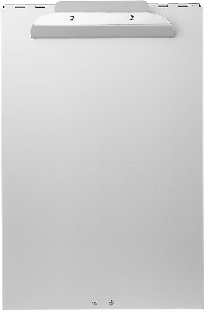 Amazon Basics Metal Storage Clipboard, Three-Tier, Pack of 10, letter size, Silver