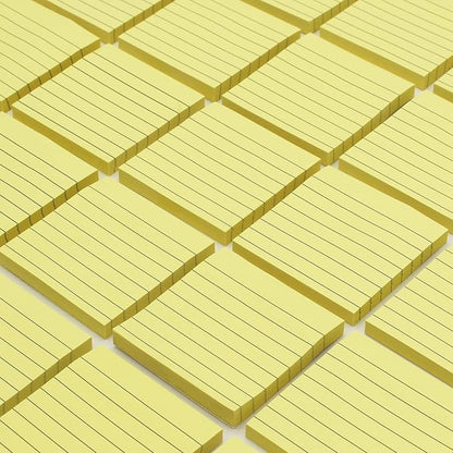 (8 Pad) Lined Sticky Notes,3x3 Inch, Self-Stick Notes, Easy to Post for School, Office, Notebook, Pastel Yellow Color Pads/Pack