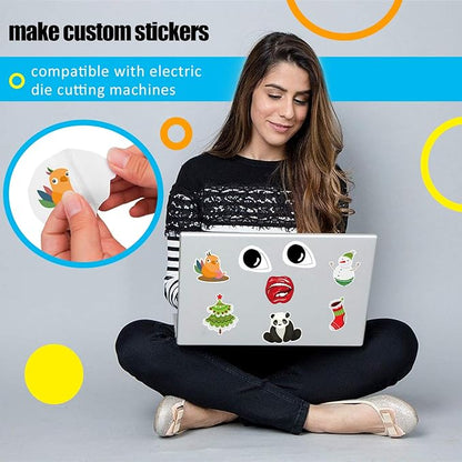 Premium Printable Vinyl Sticker Paper for Inkjet Printer - 25 Matte White Waterproof Decal Paper Sheets - Dries Quickly and Holds Ink Beautifully