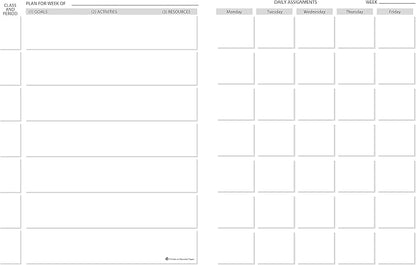 House of Doolittle HOD51607 Combination Lesson Planner & Class Record Book, Acid Free Paper/Leatherette, Blue