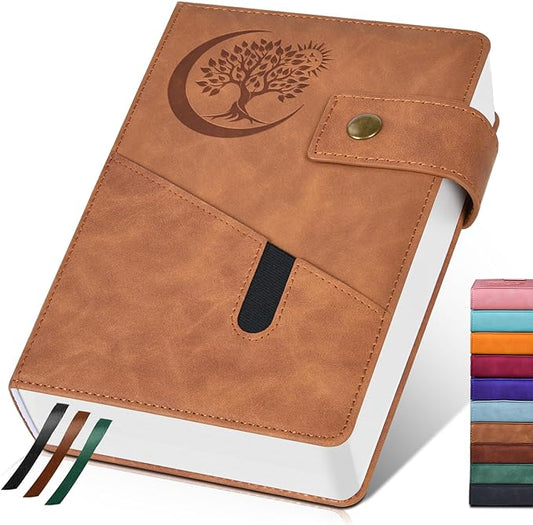 365 Page Thick Lined Journal Notebook for Men Women, B5 Large Leather Journals for Writing, Hardcover Notebooks for Work, School, Note Taking, Business, Travel Diary, College Ruled 7.6" x 10"