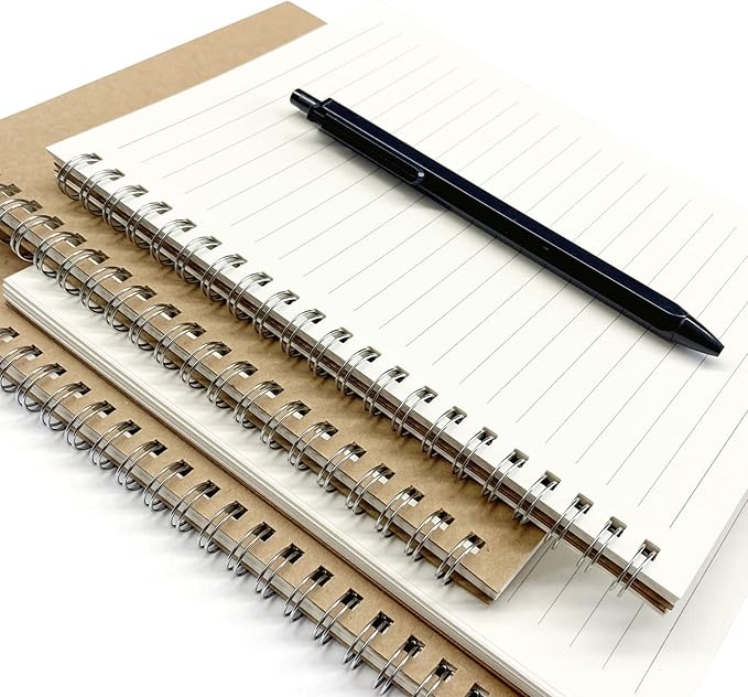 2-Pack Wide Ruled Notebook, Soft Yellow Cover Spiral Notebook, Memo Notepad Sketchbook, Students Office Business Diary Spiral Book Journal,100 Pages, 50 Sheets, 100GSM Paper, 7.48 x 5.11 Inch