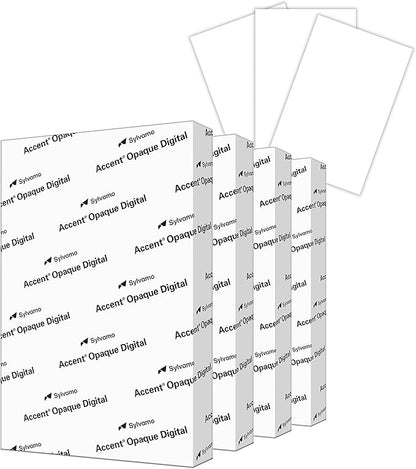 Accent Opaque White 19” x 13” Cardstock Paper, 100lb, 271gsm – 700 Sheets (4 Reams) – Premium Super Smooth Heavy Cardstock, Printer Paper for Ink Heavy Invitations, Cards, Menus, Images – 189039C