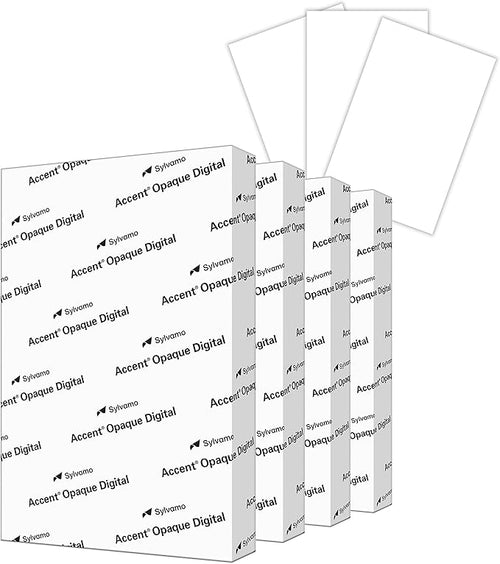 Accent Opaque White 19” x 13” Cardstock Paper, 100lb, 271gsm – 700 Sheets (4 Reams) – Premium Super Smooth Heavy Cardstock, Printer Paper for Ink Heavy Invitations, Cards, Menus, Images – 189039C