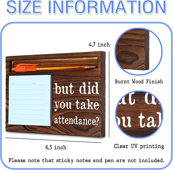 Funny Secretary Gift, Teacher, Hr, Coach, Funny Teaching Teacher Professor School Classroom Attendance Reminder Gift, But Did YouTake Attendance Office Desk Self-Stick Note Pad Holders SD126