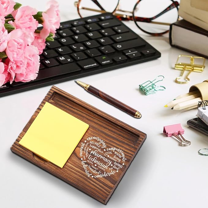 Pharmacy Technician Gift Sticky Note Holder, Appreciation Thank You Gifts for Pharmacy Technician Future Pharmacist Pharmacology Pharm Self-Stick Note Pad Holders Desk Organizer TZP23