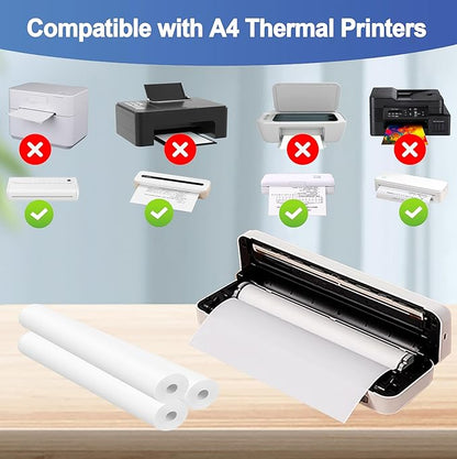 Potanro Thermal Printer Paper Printing Paper Quick-dry A4 Printing Paper Quick-dry Thermal Paper 8.3''x23'' thermal printer paper Multipurpose Thermal Paper for Thermal Printer (3 Rolls)