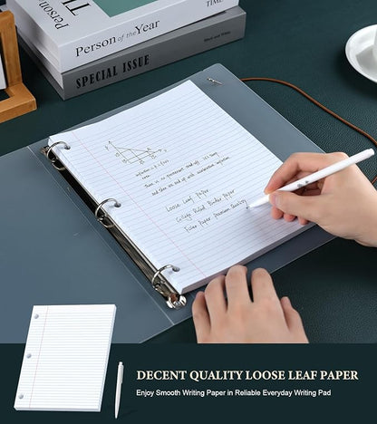 College Ruled Loose Leaf Paper, 6 Pack Notebook Paper 8x10.5 Lined Paper, Filler Paper for 3 Ring Binders, Writing Pads 75 Sheets Per Notepad Double-Side Printed Lined Paper College Ruled for Home