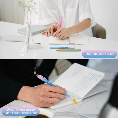 WY WENYUAN Cute Pastel Ballpoint Pens, Fine Point Smooth Writing, Colorful Pens, Black Ink 1.0 mm Journaling Pens Office Supplies for Women & Men, Note Taking