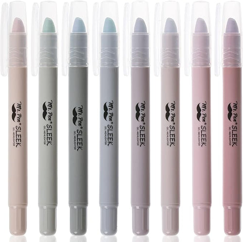Mr. Pen Gel Highlighters - 8 Pack Dusty Colors, No Bleed Bible Highlighters, Assorted Color Gel Highlighters, Quick Dry Bible Markers
