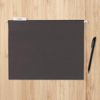 Amazon Basics Hanging File Folders, Letter Size, 8.5x11 inches, Black, 25-Pack