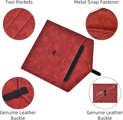Green Leather File Folder Letter Size, File Organizer, Important Document Folders with Pockets, Document Organizer, Laptop Sleeve Notebook Case, Paper Storage, A4 Envelopes Filing Folder