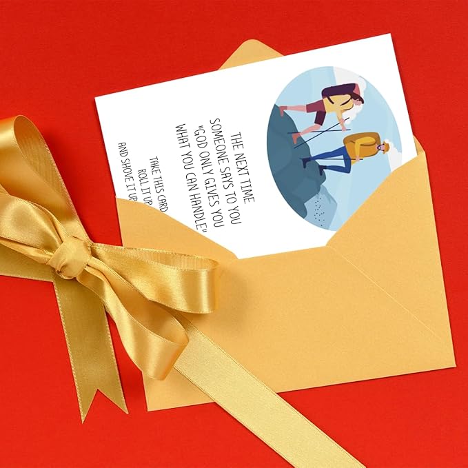 UUEFKTN Funny Encouragement Card for Him Her, Humor Adult Support Card, Special Occasion Card Uplifting Card, illness Difficult Support for Friend, Get Well Card, Get Better Gift for Women Men