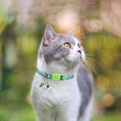 SCENEREAL Breakaway Cat Collars with Bell, 3 Pack Adjustable Safety Cat Collar for Boy and Girl Cats, Pink Cat Collar, Cute Kitten Collar for Kitty Puppy Small Pets