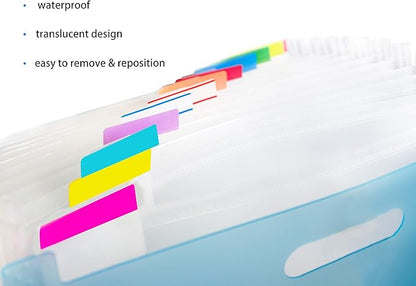500 Pieces Tabs 2 Inch Sticky Index Tabs, Writable and Repositionable File Tabs Flags Colored Page Markers Labels for Reading Notes, Books and Classify Files, 21 Sets 10 Colors (Index Tabs)