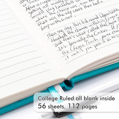feela 15 Pack Pocket Small Notebooks Bulk, Mini Cute Notepads Hardcover College Ruled Lined Journals with Pen Holder for School Business Memos, with 15 Black Pens, 3.5”x 5.5”, A6, Emerald