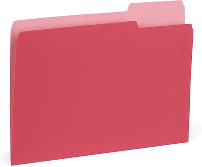 100 Blue Summit Supplies Colorful File Folders with Tabs – Multi Colored File Folders, 1/3 Cut Top Tabs, Letter Size, Durable 11pt Paper, Two Tone, Assorted Colors, Bulk 100 Pack