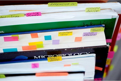 Post-it Page Markers, Assorted Colors, 1/2 in x 2 in, 100 Sheets/Pad, 5 Pads/Pack (670-5AN)