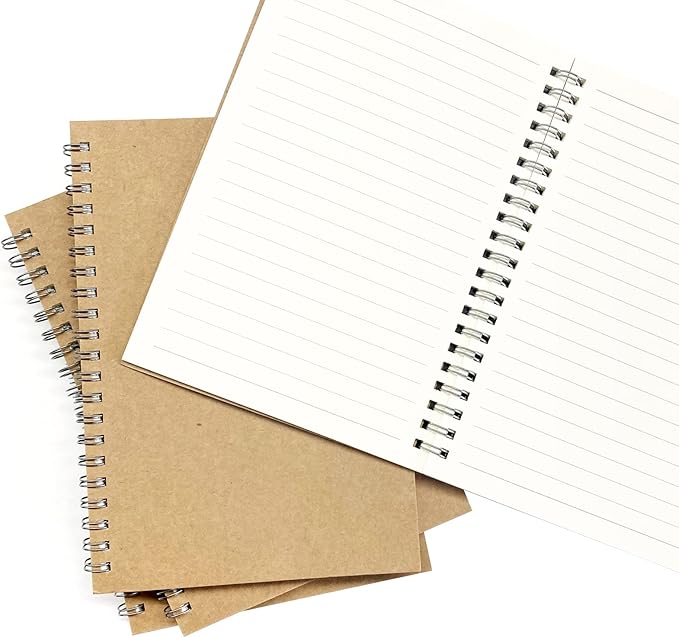 2-Pack Wide Ruled Notebook, Soft Yellow Cover Spiral Notebook, Memo Notepad Sketchbook, Students Office Business Diary Spiral Book Journal,100 Pages, 50 Sheets, 100GSM Paper, 7.48 x 5.11 Inch