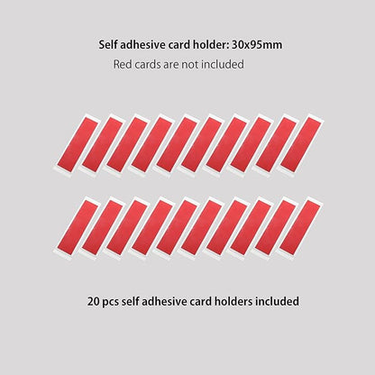 Clear Adhesive Pockets Sleeves,Plastic Self Adhesive Label Holders Pockets Holder for Index Cards Planners Cabinets Shelves (1.18"x3.74"(30x95mm)-20PCS)