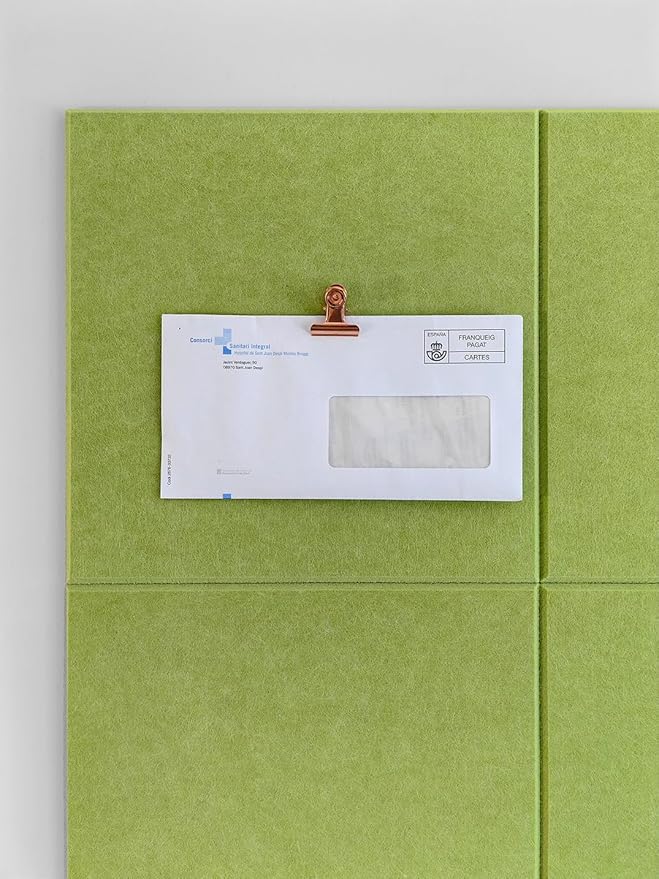 Cork Board 48 x 36 Alternative – 11.8x11.8x0.35 Inches 12 Pack Felt Wall Tiles with Safe Removable Adhesive, Large Cork Board for Office Walls Pin Board Cork Tiles for Classroom - Grass Green