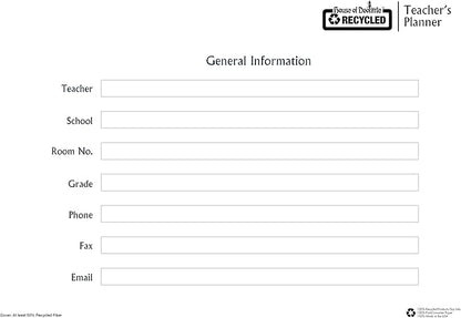House of Doolittle Teachers Planner, 13" X 9.25", Blue (HOD509107)