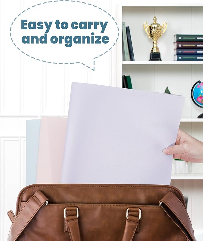 SUNEE Folders with Pockets (6 Pack, Pastel Colors), Plastic Folders with Pockets, Poly Folders for Documents Letter Size, 2 Pocket Folders for Kids, Home, School, Office