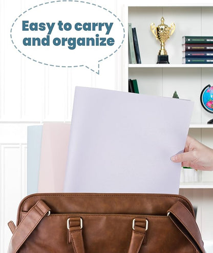 SUNEE Folders with Pockets (6 Pack, Pastel Colors), Plastic Folders with Pockets, Poly Folders for Documents Letter Size, 2 Pocket Folders for Kids, Home, School, Office