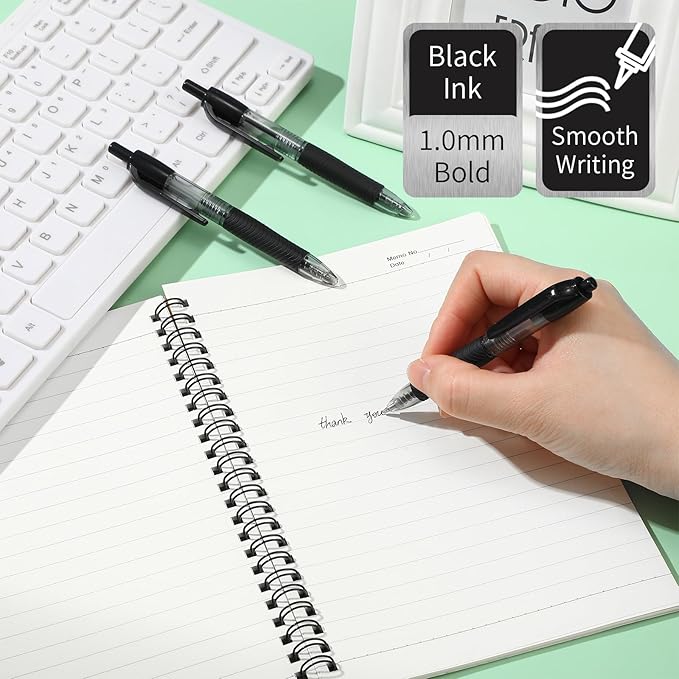 24 Pack Mini Ballpoint Pens Small Pocket 1.0mm Black Ink Pens Short Pen for Badge Office School Teacher Classroom Student Gifts