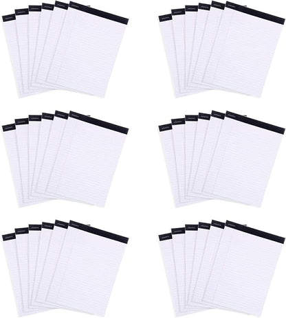 Mintra Office Legal Pads, ((xBasic, 8.5in x 11in, Wide (White), 36pk (6-6pks)), 50 Sheets per Notepad, Micro perforated Writing Pad, Notebook Paper for School, College, Office, Work