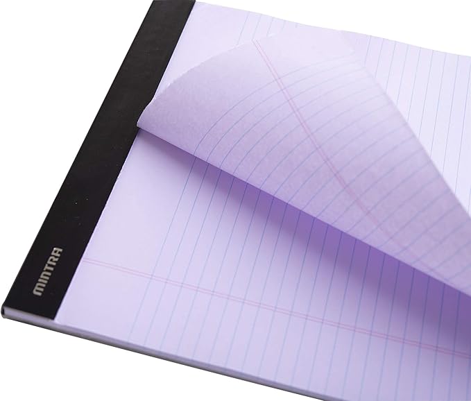 Mintra Office Legal Pads, ((xBasic, 8.5in x 11in, Narrow (Pastel), 36pk (6-6pks)), Narrow Ruled, 50 Sheets per Notepad, Micro perforated Writing Pad, Notebook Paper for School, College, Office, Work