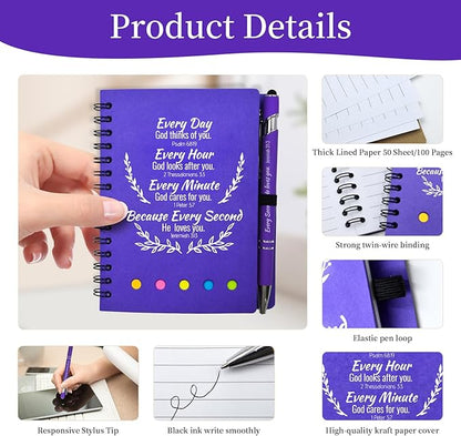 60 Pcs Bulk Christian Gifts Prayer Journal for Woman - 30 Set Religious Notepad with Christian Pen - Bible Notebook - Church Gifts for Mother's Day, Bible Study, and Family Devotions ( Colorful )