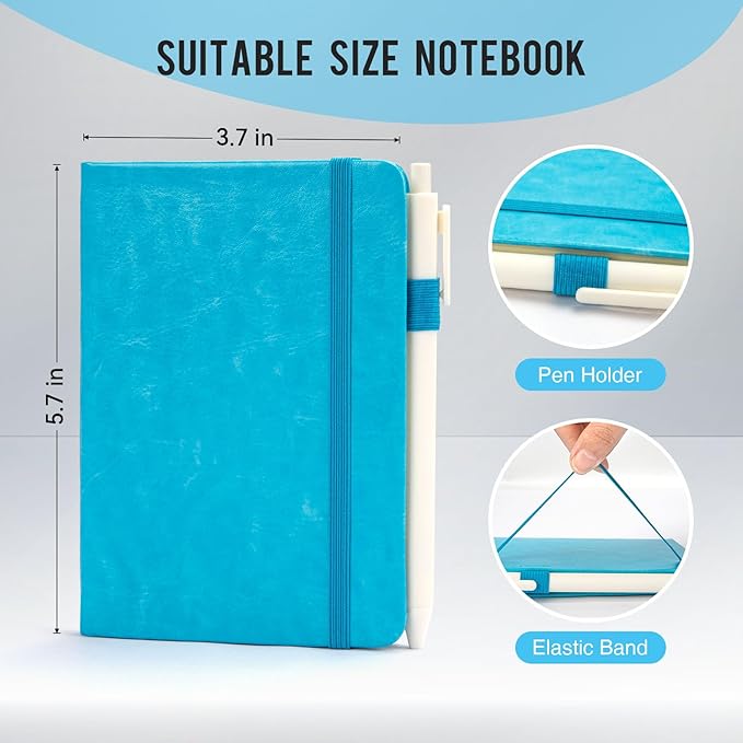 Pocket Small Notebook Journals, 8 Pack (8 Vibrant Colors) Mini Notebook 3.7x5.7 Journaling Notebooks for Women Men, Hardcover Lined Note Pads with Pens for Work, Business, Travel Journal, Office Supplies