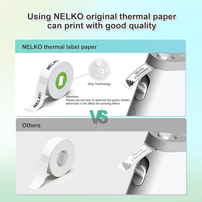 Nelko Label Maker Machine with Tape, P21 Bluetooth Label Printer, Wireless Mini Label Makers with Multiple Templates for Organizing Office Home, Green