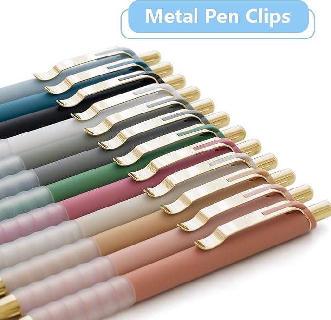 1.0mm Ballpoint Pens Retractable Cute Black Ink Pens with Silicone Grip Smooth Writing Suitable for Office, Note-taking (18 pcs)