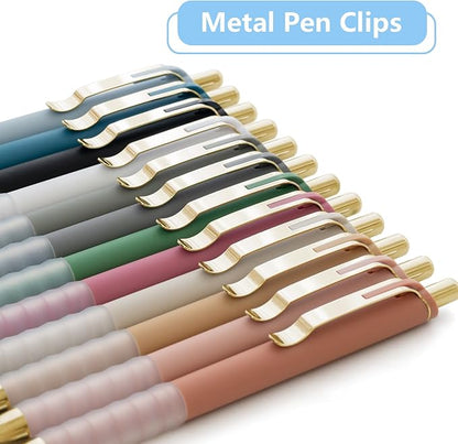 1.0mm Ballpoint Pens Retractable Cute Black Ink Pens with Silicone Grip Smooth Writing Suitable for Office, Note-taking (18 pcs)