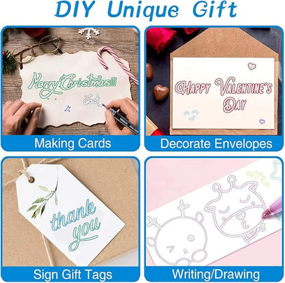 Muchcute Shimmer Markers Outline Glitter Pens: 12 Easter Basket Essentials Stuffers Teen Girl Gifts Trendy Stuff Cute Arts Crafts Art Supplies Kids Ages 4 6 7 8 9 10 11 14 Year Old Tween Teenage Ideas